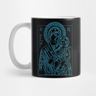 Icon of Virgin Mary and Jesus (blue) Mug